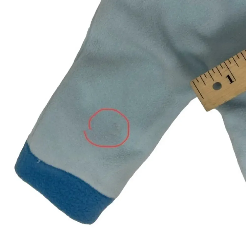 MUDPIE Baby Blue Velcro Fleece Jacket SZ 0-6 Months